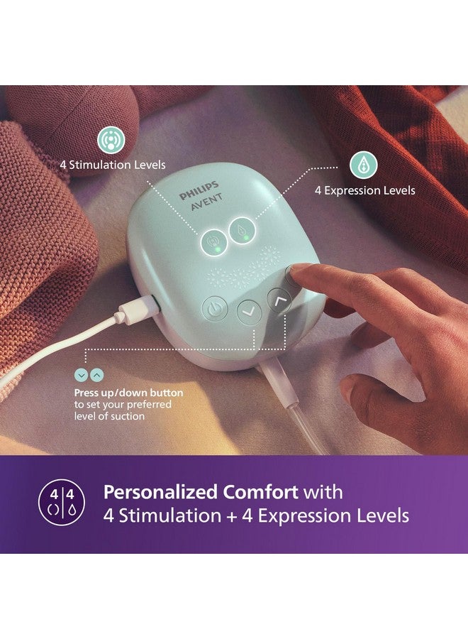 Philips Avent Electric Breast Pump Scf323 | Soft Adaptive Cushion One Size Fits All | Portable & Compact Usb Charging | 4 Stimulation & 4 Expression Modes| Gently Stimulates Milk Flow | Easy To Clean