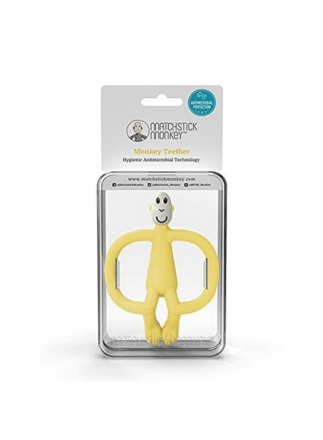 , Antimicrobial Silicone Teether & Gel Applicator, Easy To Grip, Bpa Free, 3 Months Old+, 11 Cm, Easy To Hold & Naturally Fits In Mouth, Stimulates And Massages Sore Gums, Yellow Monkey