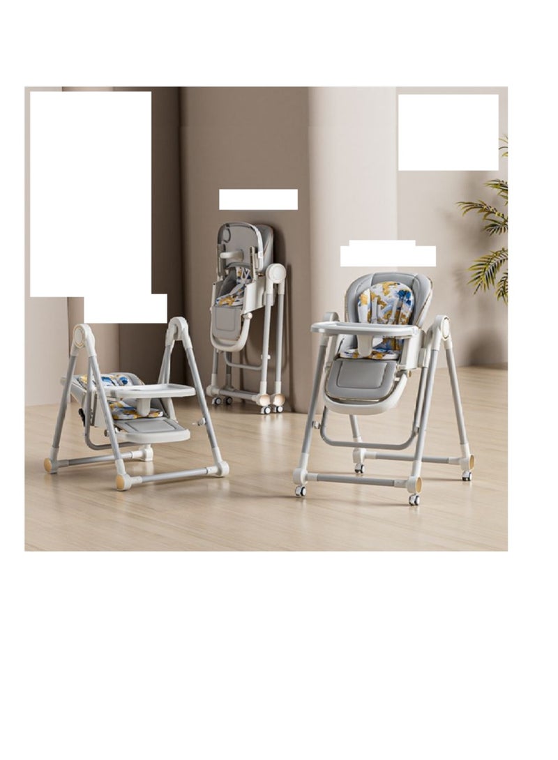 High Chairs for Babies and Toddlers, Space Saver High Chair for Baby Multifunctional Baby Feeding Chair with Adjustable Tray Easy to Clean