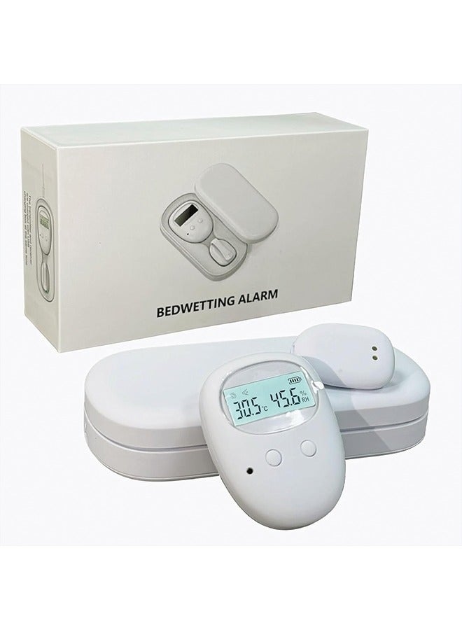 Wireless Bedwetting Alarm, Bed Wetting Pee Alarms for Older Kids Boys and Girls, Moisture Potty Alarm USB Rechargeable, LCD Display Temperature Humidity