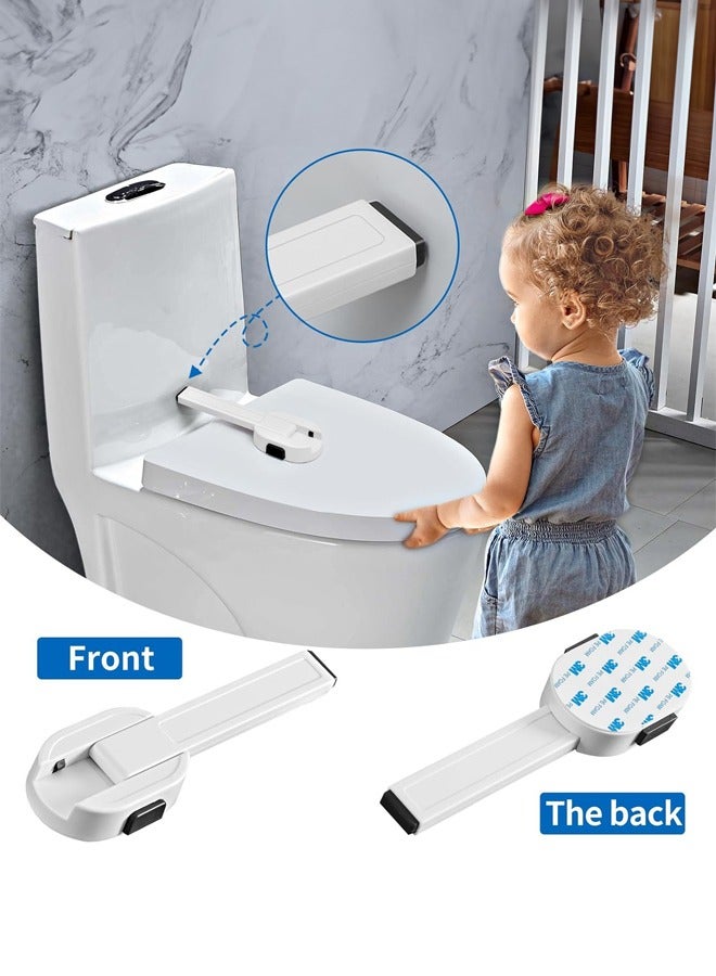 5 Pack Baby Safety Toilet Lock,Child Proof Toilet Seat Lock for Toddlers and Kid Easy to Install with Adhesive, no Tools Need or Drill(White)