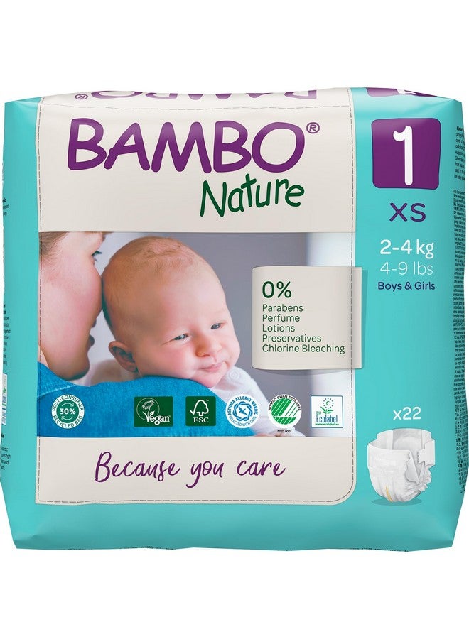 Premium Baby Diapers - Xs Size (2-4 Kgs), 22 Count, For Newborn Baby - Super Absorbent, Eco-Friendly And With A Wetness Indicator, White