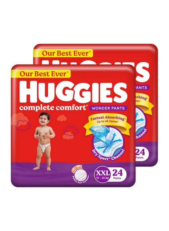 Complete Comfort Wonder Pants | Pant Style Baby Diapers Xxl Size, 48 Count | India'S Fastest Absorbing Diaper, Patented Dry Xpert Channel, Ideal For 15 To 25 Kgs