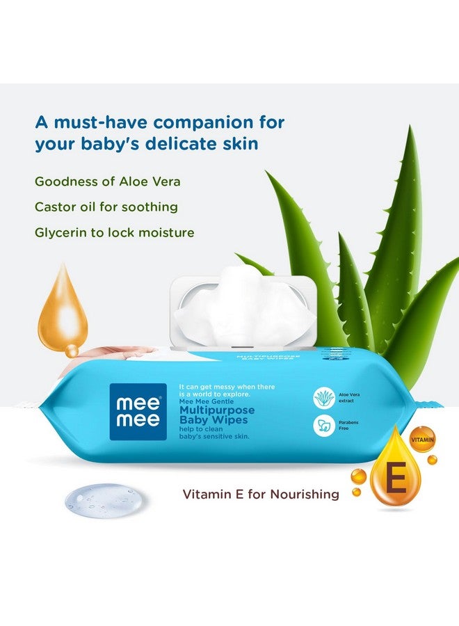 Baby Wet Wipes (72 Wipes, Pack Of 3) With Aloe Vera Extract And Fliptop Lid | Cleansing Wipes Combo