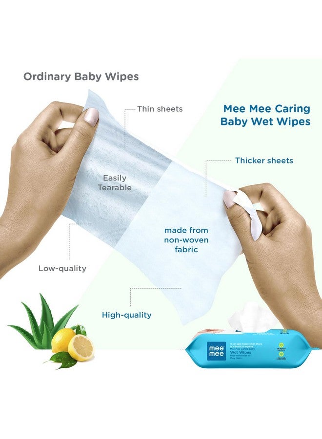 Soft Gentle Baby Wet Wipes (72 Wipes) Pack Of 5 | Infused With Aloevera And Lemon Extract | Paraben & Sulfate Free | Cleansing Wipes | Wipes Combo For Babies