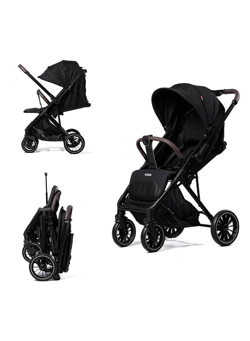 KIDILO Baby Stroller - Reversible Handle, Comfortable, Foldable Stroller - Newborn Stroller w/All-Scene Large Wheels