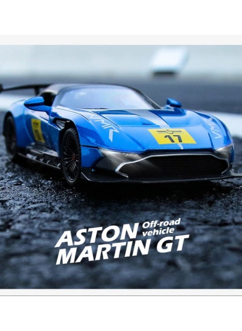 Aston Martin 1:22 Die-Cast Metal Car with Sport Car Openable Doors Light&Sound,Pull Back Function Indoor Outdoor Toy for Kids