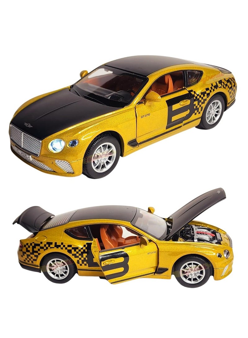 1:22 Big Scale Model Bentley Continental Super Car, Diecast Car with Openable Doors, Lights, Music and Pull Back Alloy Vehicle, Birthday Gift for Kids