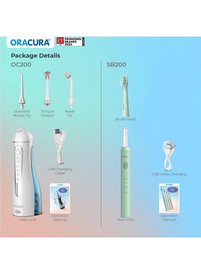 ® Daily Pro Combo Oc200 Smart Plus Water Flosser® White & Sb300 Sonic Smart Electric Rechargeable Toothbrush Blue