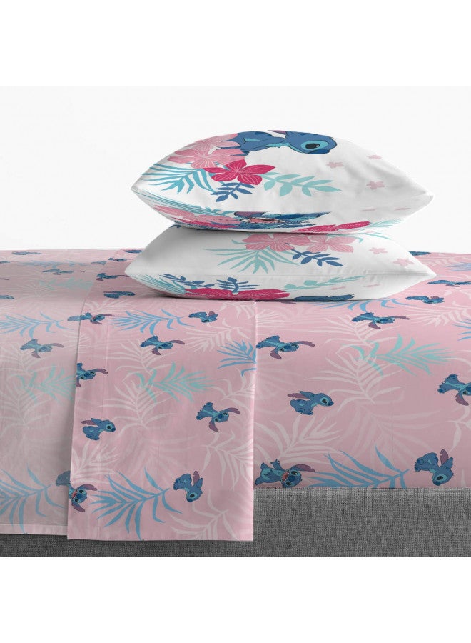 Jay Franco Disney Lilo & Stitch Paradise Dream 7 Piece Queen Bed Set - Includes Reversible Comforter & Sheet Set Bedding - Super Soft Fade Resistant Microfiber (Official Disney Product)