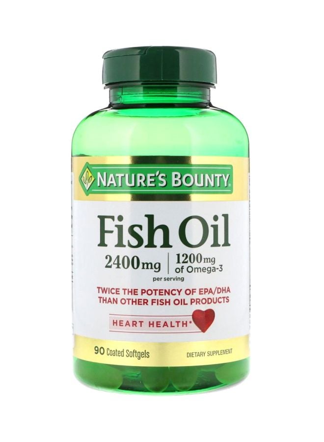 Fish Oil 2400mg Dietary Supplement - 90 Coated Softgels