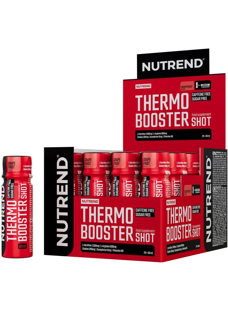 Thermobooster Shot - 20 x 60 ml - Grapefruit Flavor - Caffeine free, Sugar free - Weight Management Energy Drink - Boosts Metabolism & Energy