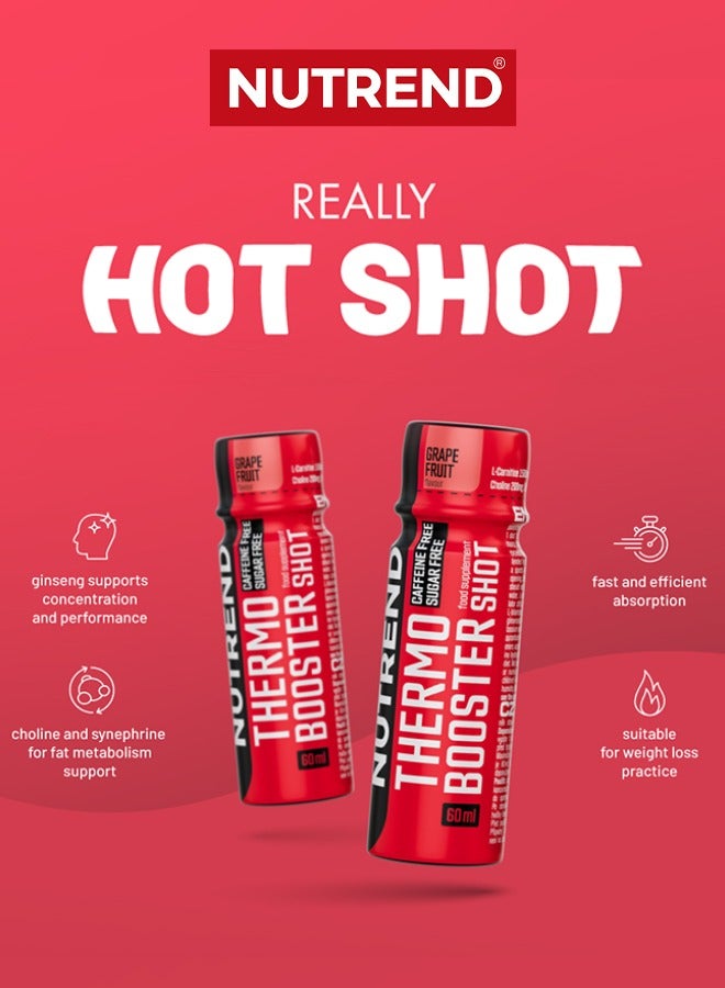 Thermobooster Shot - 20 x 60 ml - Grapefruit Flavor - Caffeine free, Sugar free - Weight Management Energy Drink - Boosts Metabolism & Energy