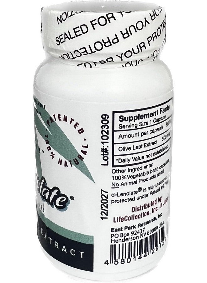 D-Lenolate Olive Leaf Extract (500Mg - 60 Caps) By East Park Research