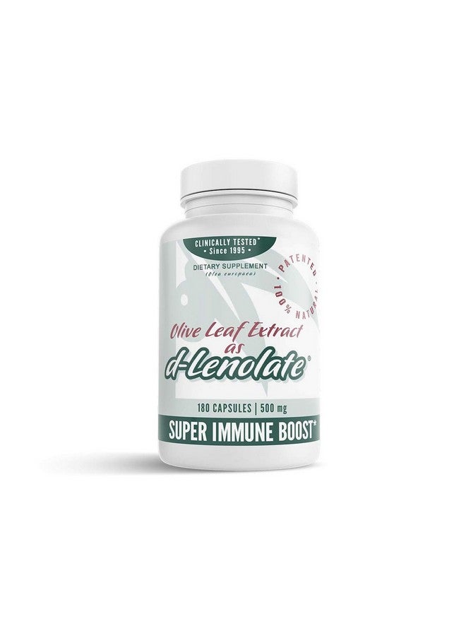 Olive Leaf Extract (Ole) Super Strength D-Lenolate 500Mg | 18% Or More Oleuropein Immune System Booster | 180 Vegetarian Capsules (Non-Gmo)