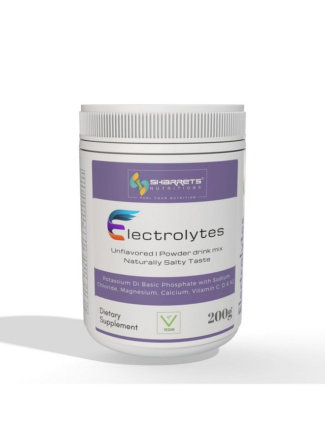 Electrolytes Powder 200G Unflavored - With Essential Minerals (K,P, Na,Cl, Mg,Ca) And Vitamins C, D, & K2 - For Intermittent Fasting, Keto, Energy, And Hydration.