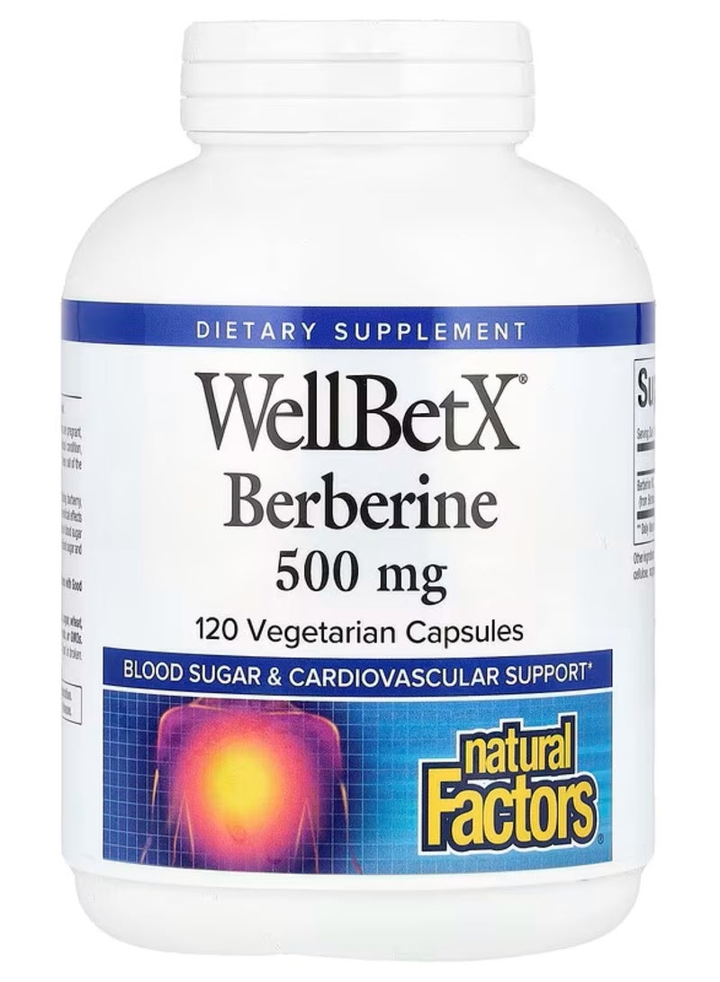 Natural Factors, WellBetX, Berberine, 500 mg, 120 Veggie Capsules