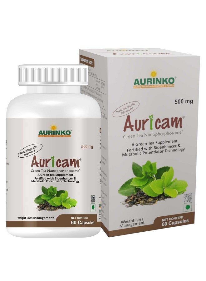 Auricam-Green Tea Nanophosphosome 300 Mg With Egcg 50 Mg, Fortified With.Piperine By Aurinko Healthcare - 60 Capsules…