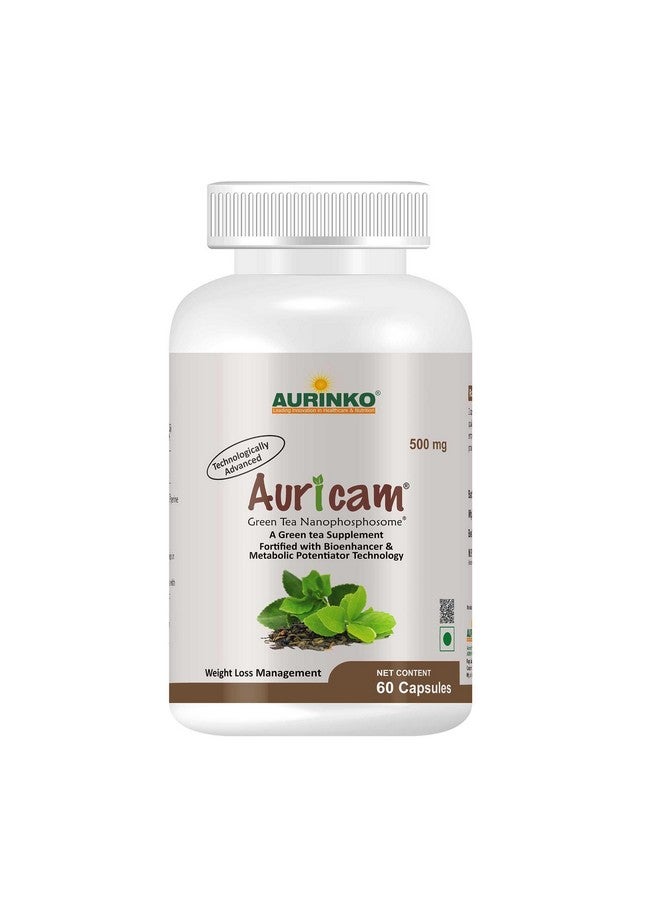 Auricam-Green Tea Nanophosphosome 300 Mg With Egcg 50 Mg, Fortified With.Piperine By Aurinko Healthcare - 60 Capsules…