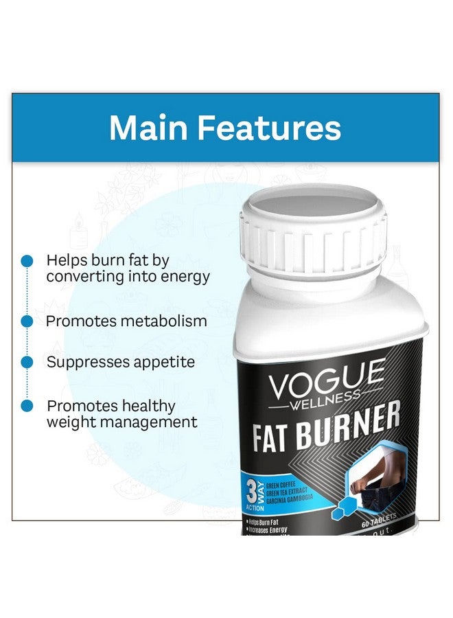 Wellness Fat Burner Supplement With Green Coffee, Garcinia Cambogia, Green Tea Extract For Lose Weight | 100% Natural & Safe| Reduce Belly Fat |Improves Digestion For Men & Women (30 Tablets)