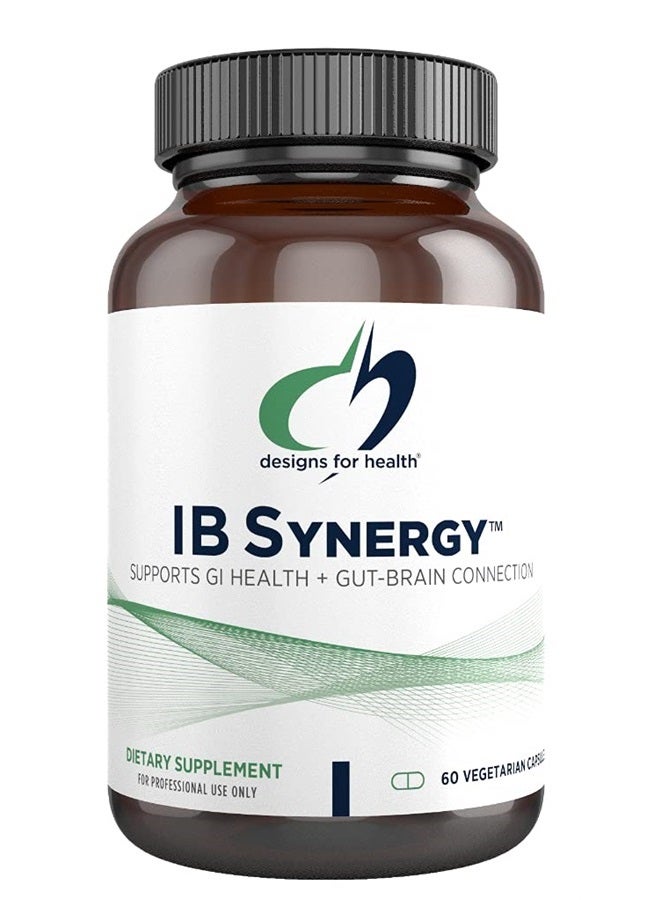 IB Synergy - Support GI Health, Digestion + Brain-Gut Connection - Enteric Nervous System Support Supplement with 5-HTP, L-Glutamine + Saccharomyces (60 Capsules)