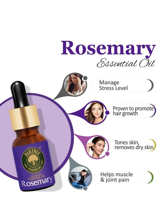 Rosemary Essential Oil For Hair Growth For Women & Men (15Ml) - Pure And Natural Oil With Dropper For Skin, Body, Diffuser, Aroma Therapy & Relaxation