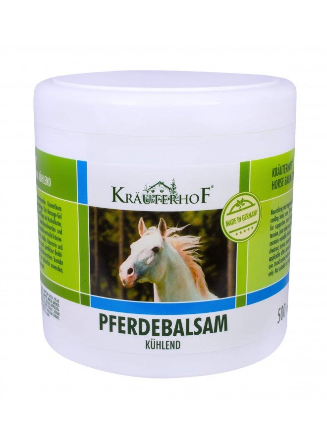 Kräuterhof Horse Balm Cools And Revitalises Precious Herbal Extracts From Horse Chestnut Arnica Rosemary And Mint Oil 500 Ml Tub Sealed With Aluminum Foil