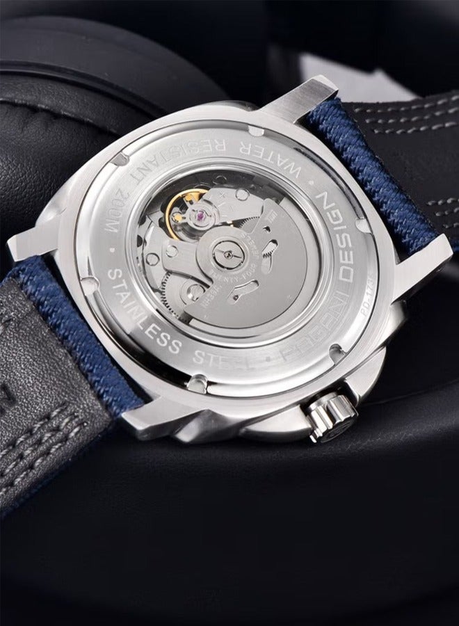 Men's Automatic NH39 Movement Watch, Sports Nylon Strap, 200m Waterproof Sports Watch Blue