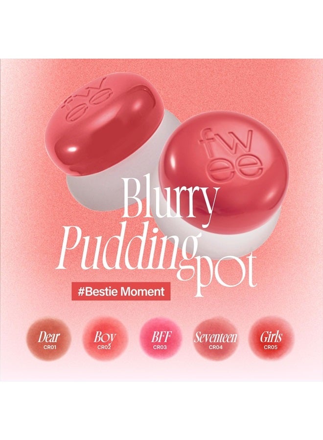 Lip&Cheek Blurry Pudding Pot | Bestie Moment - BFF | Makeup Blush, Buildable Lightweight, Multi-Use Soft Matte Finish | 5g