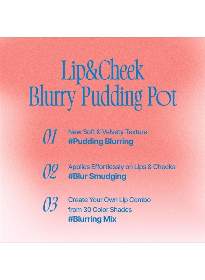 Lip&Cheek Blurry Pudding Pot | Bestie Moment - BFF | Makeup Blush, Buildable Lightweight, Multi-Use Soft Matte Finish | 5g