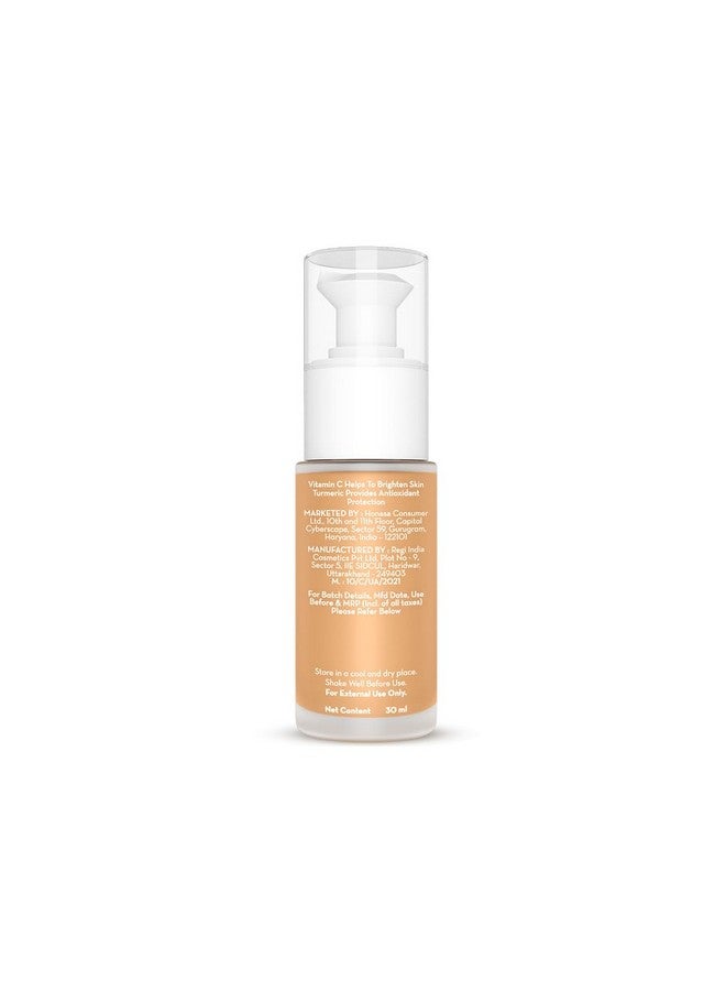 Hydra-Glow Full Coverage Dewy Finish Liquid Foundation With Vitamin C & Turmeric- 30 Ml|Full Coverage|Gives 3X Instant Glow|12-Hour Long Stay & Hydration|Spf 35|Non-Drying (04 Sun Glow)