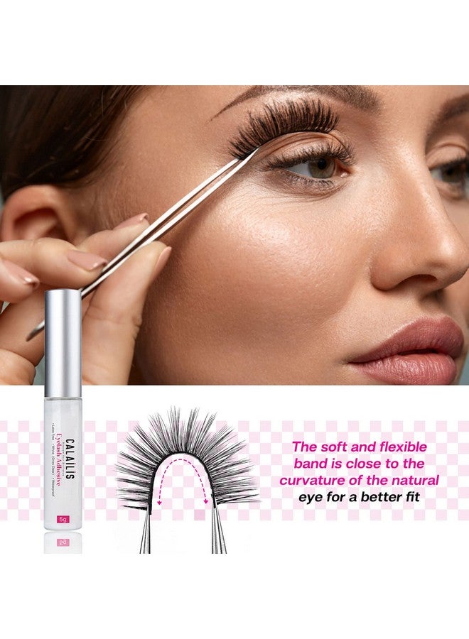 False Eyelash, Eye Makeup Lash 3D Faux Mink Fake Eyelash Long Natural Eyelashes 3 Pairs With 5G False Eyelash Glue (Cs01)