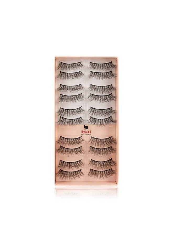 | 10 Pairs False Eyelash, Eye Makeup Lash 3D Faux Mink Fake Eyelash Long Natural Eyelashes No. 4