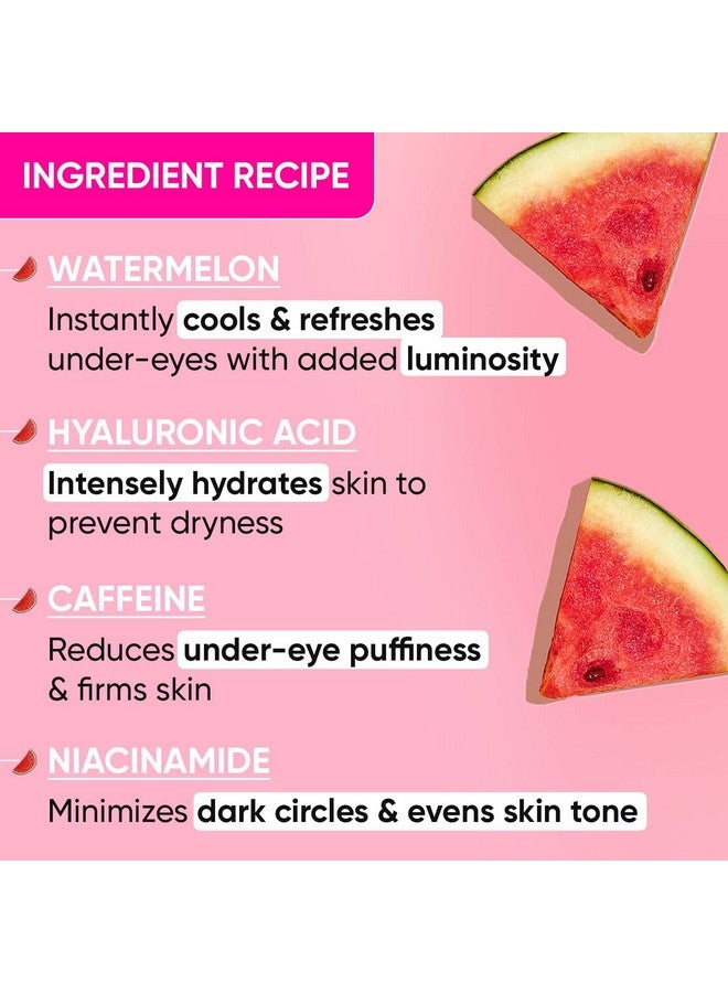 Watermelon Cooling Hydrogel Under Eye Patches For Dark Circles & Puffiness Reduction | With Hyaluronic & Niacinamide | Eye Patches | Instantly Hydrates Cools & Depuffs | 60 Patches