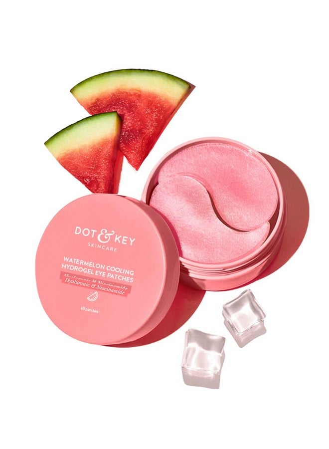 Watermelon Cooling Hydrogel Under Eye Patches For Dark Circles & Puffiness Reduction | With Hyaluronic & Niacinamide | Eye Patches | Instantly Hydrates Cools & Depuffs | 60 Patches