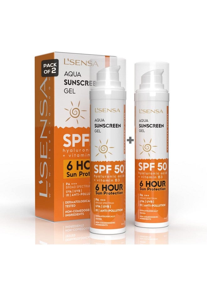 Sunscreen Spf 50 P+++, (Pack Of 2) 6Hr Sun Protection & Waterproof, Made With Korean Technology, Free From Oxybenzone, For Oily, Sensitive & Ace Prone Skin, Make-Up Friendly For Women & Men