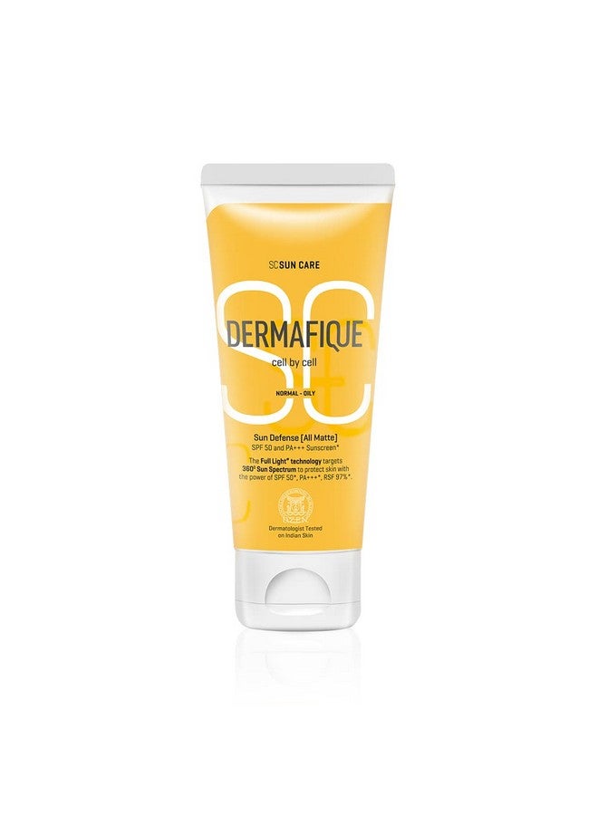 Sun Defense All Matte, Spf 50, Pa +++ Sunscreen 50G, For Normal - Oily Skin, 360 Degree Sun Spectrum Protection, Prevents Tanning & Photaging, Protects From Uva,Uvb,Ir & Visible Light, Dermatologist Tested On Indian Skin, For Men & Women