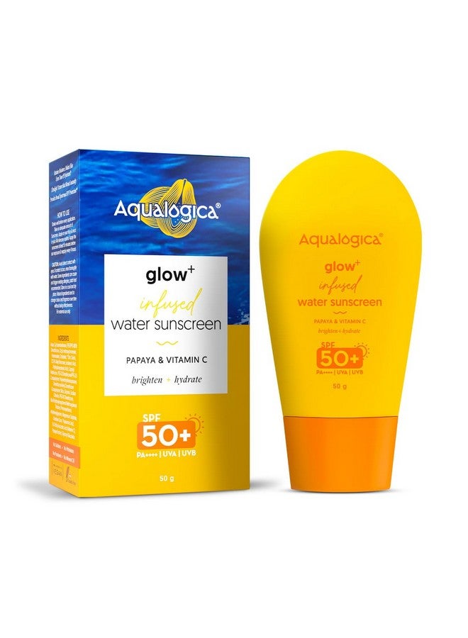 Glow+ Nfused Water All Skin Type Sunscreen Spf 50+ Pa++++ With Papaya&Vitamin C Ultralight Water-Infused Formula Gives Glowing&Hydrated Skin Lightweight,Hydrating And No White Cast - 50G