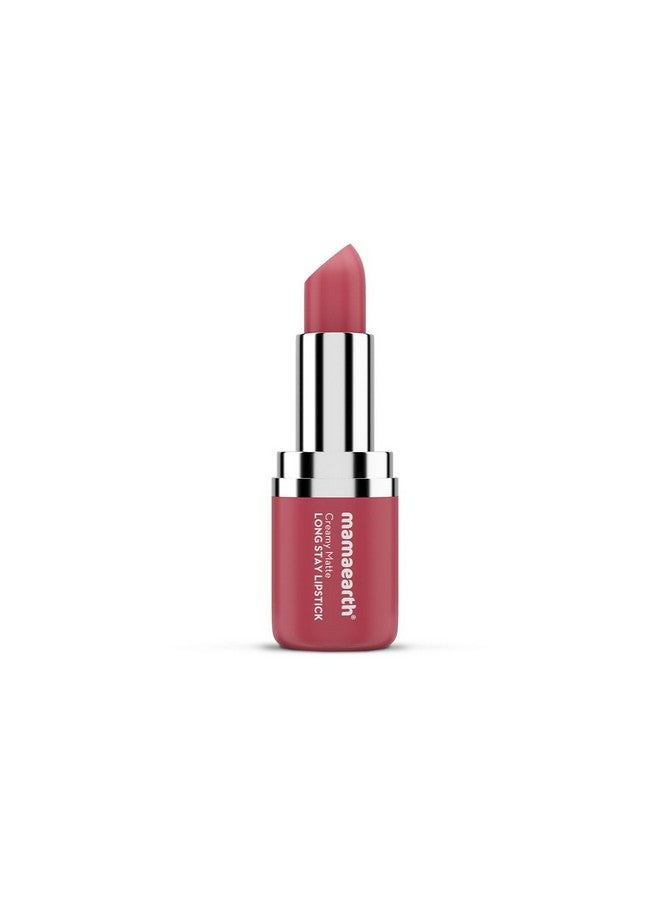 Creamy Matte Long Stay Lipstick With Murumuru Butter And Vitamin E For 8-Hour Long Stay (Flakeproof & Non-Drying | Intense Color Payoff) - 4.2G (Pink Rose)