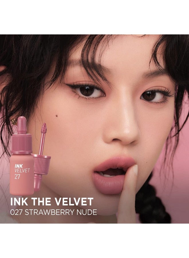 Ink The Velvet Lip Tint | High Pigment Color, Longwear, Weightless, Not Animal Tested, Gluten-Free, Paraben-Free (027 Strawberry Nude)