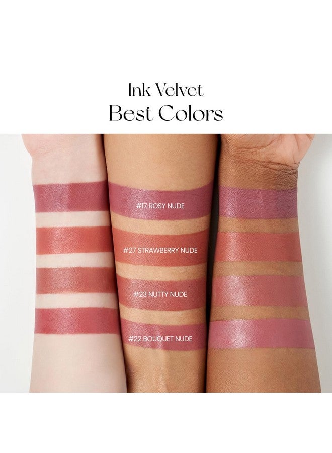 Ink The Velvet Lip Tint | High Pigment Color, Longwear, Weightless, Not Animal Tested, Gluten-Free, Paraben-Free (027 Strawberry Nude)