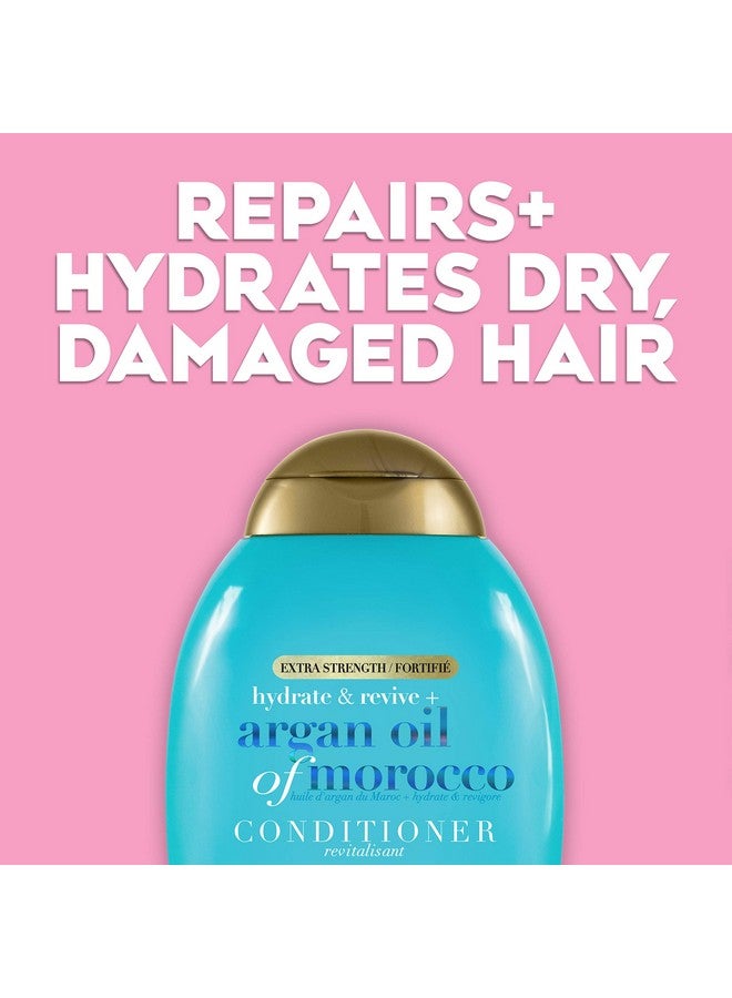 Extra Strength Hydrate & Revive + Argan Oil Of Morocco Conditioner | Dry, Damaged Hair, Cold-Pressed Argan Oil To Moisturize Hair, Paraben Sulfate-Free Surfactants 385 Ml