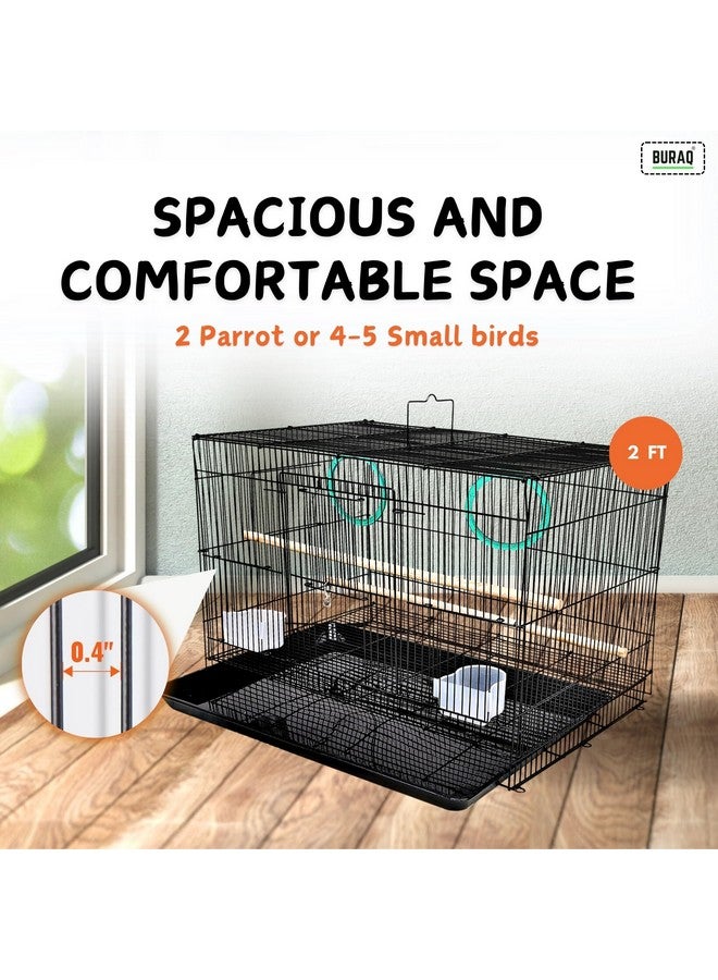 Pets 1.5Ft Metal Bird Cage Best For Lovebird, Parrot, Parakeet, Budgie, Cockatiel Cage Hammock Small Large Bird Cage With Birds Cage Accessories (1.5Ft - Blue)