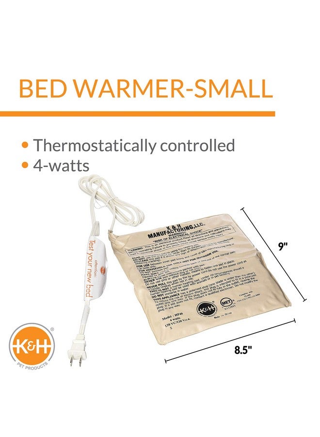 Heated Pet Bed Warmer Waterproof Pet Heating Pad For Cat Beds And Dog Beds, Tan Small