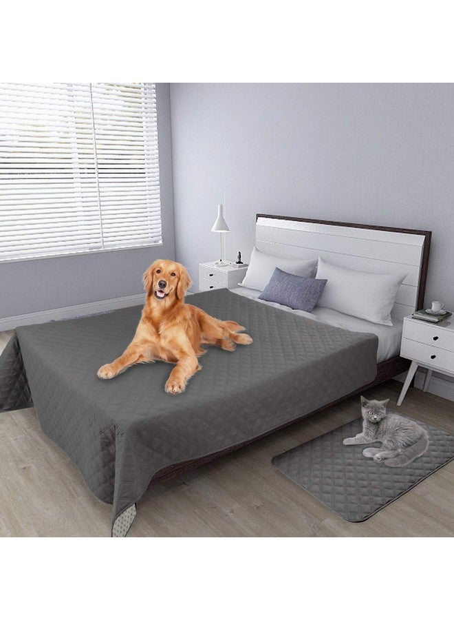 100% Waterproof Dog Bed Cover Washable Couch Cover NonSlip Sofa Cover Leakproof Blanket Furniture Protector Cover Reusable Incontinence Bed Underpads For Pets Kids Dog Cat(68X82 In,Gray)