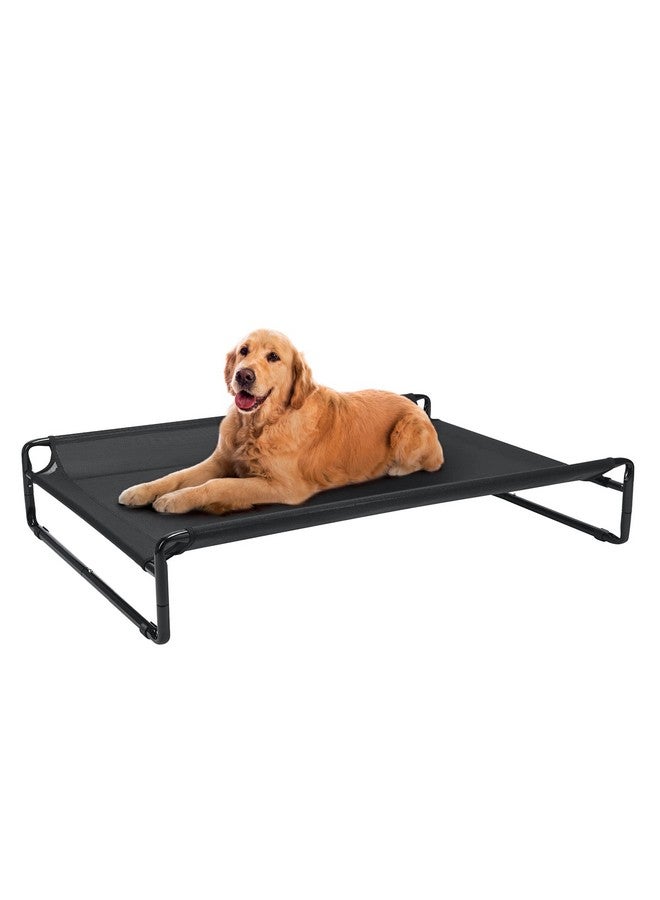 Original Cooling Elevated Dog Bed, Outdoor Raised Cots Bed For Large Dogs, Portable Standing Pet With Washable Breathable Mesh, NoSlip Feet Indoor Outdoor, Large, Black, Cwc2201