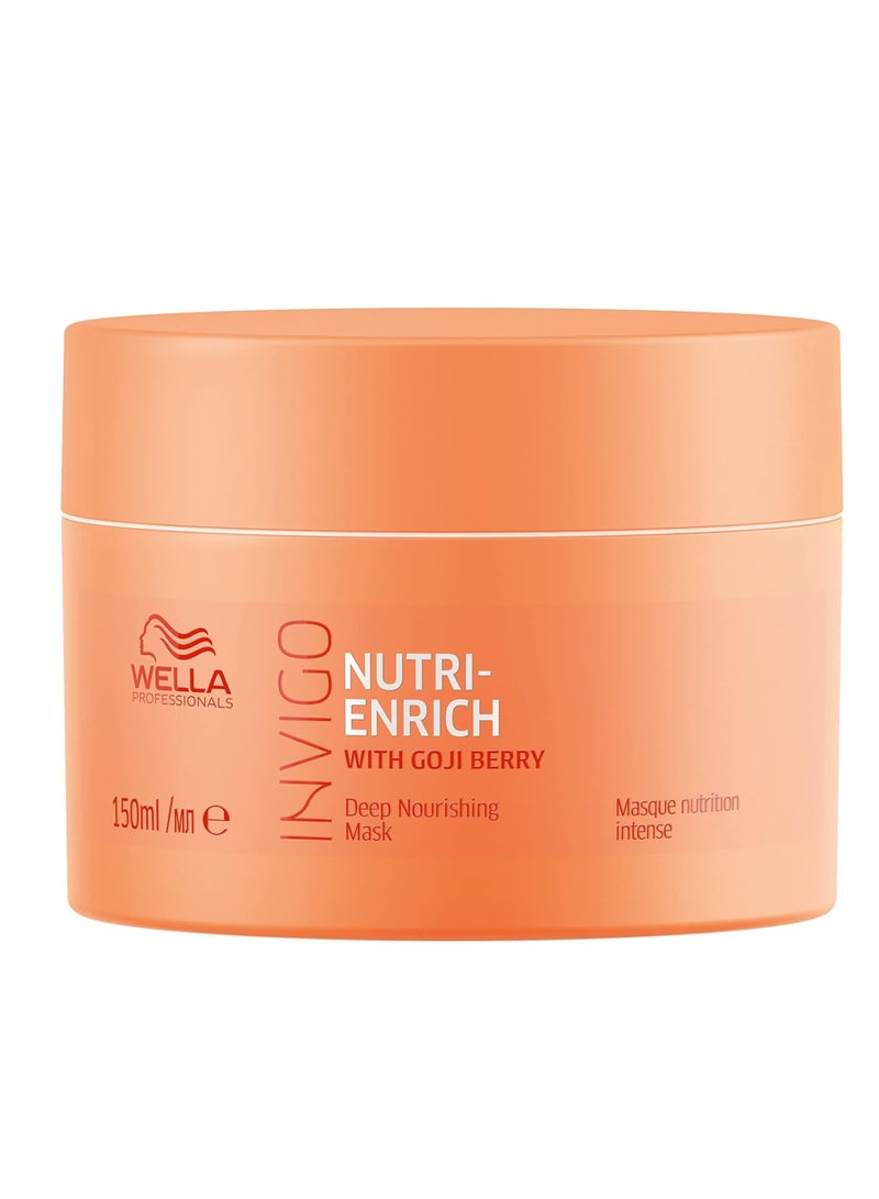 Wella Professionals Invigo Nutri-Enrich Hair Mask | 150 ml | Nourishing, Hydrating Hair Treatment for Dry & Damaged Hair | With Goji Berry Nutrients