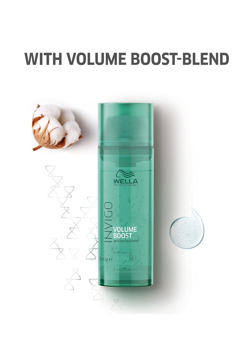 Wella Professionals Invigo Volume Boost Crystal Hair Mask | 145 ml | Lightweight, Volumizing & Bodifying Hair Treatment for Fine Hair | With Cotton Extracts