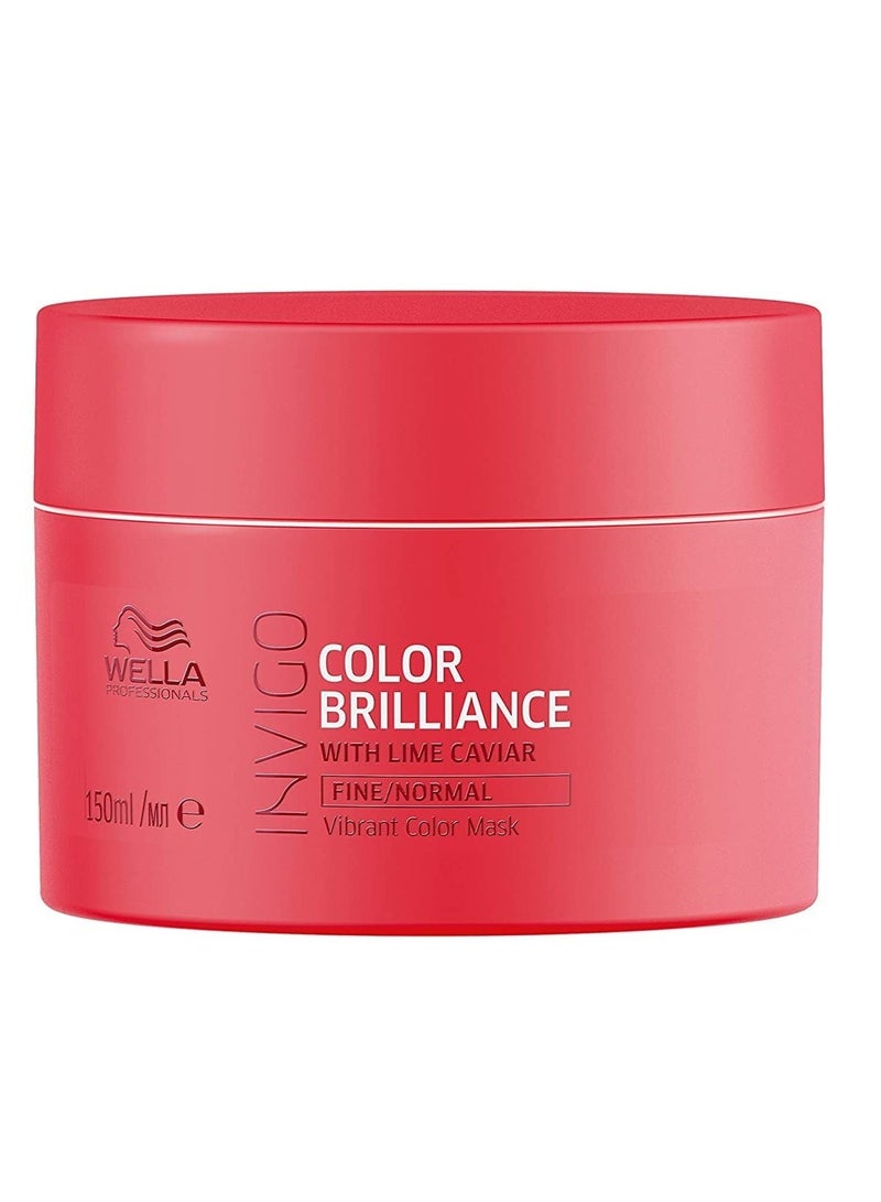 Wella Professionals Invigo Color Brilliance Hair Mask for Coloured Hair | 150 ml | Colour Protecting Treatment for Fine, Normal, Treated Hair | With Lime Caviar