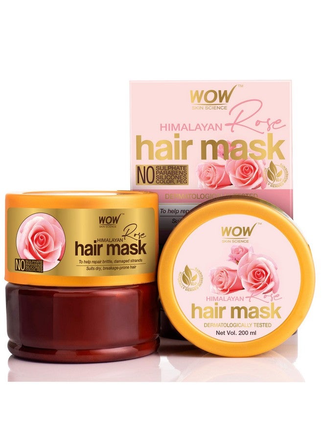 Himalayan Rose Hair Mask With Rose Hydrosol, Coconut Oil, Almond Oil & Argan Oil - For Volumnising Hair, Anti Smelly Scalp - No Parabens, Sulphate, Silicones, Color & Peg - 200Ml